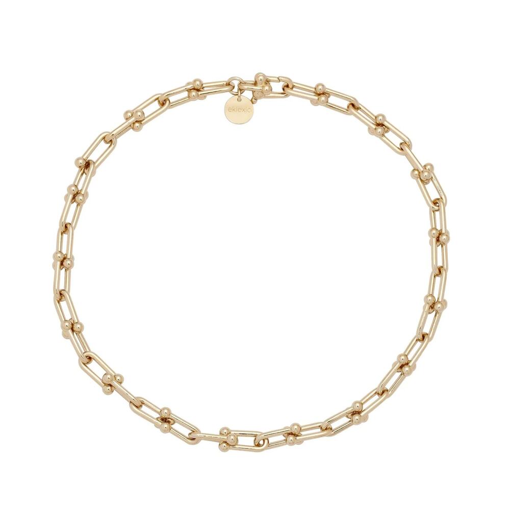 Gold Beaded Link Choker Necklace - Women Jewelry